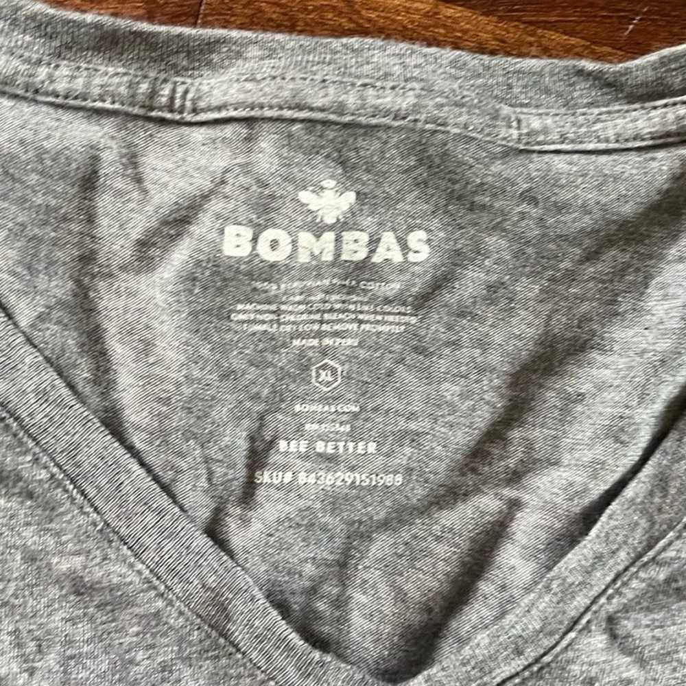 Bombas heathered grey short sleeve men's v neck t… - image 2