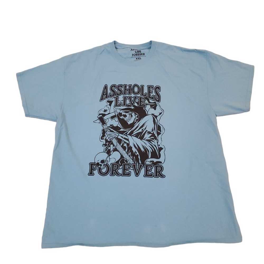 Assholes Live Forever ALF Men's Light Blue Grim R… - image 1