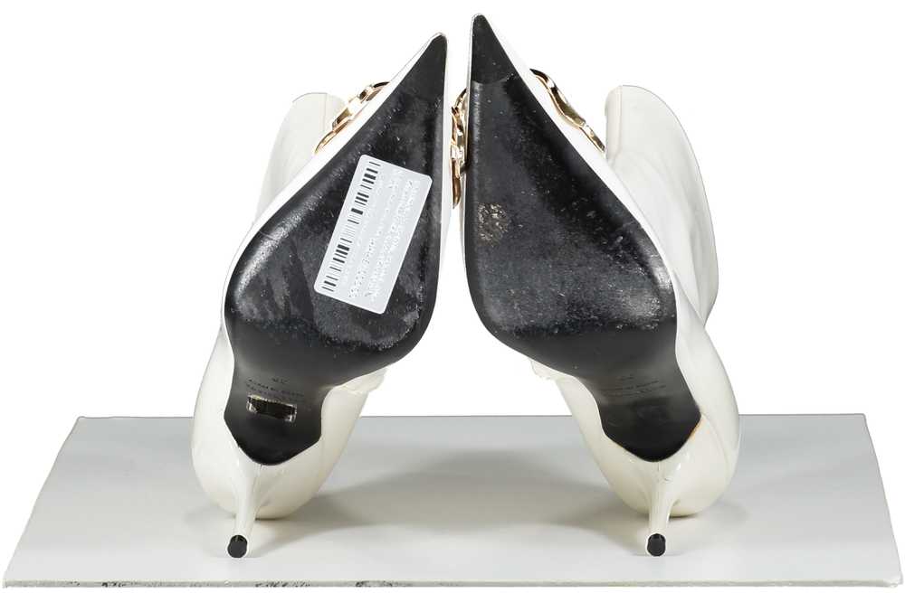 BALENCIAGA Bb White Patent Leather Kitten Heel An… - image 4