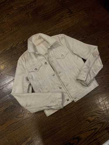 Helmut Lang Dirty Waxed White Denim Trucker Jacket - image 1