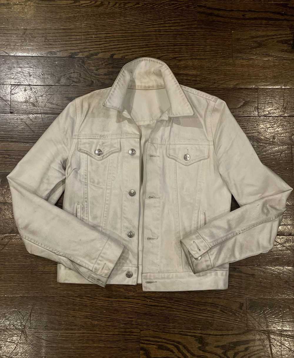 Helmut Lang Dirty Waxed White Denim Trucker Jacket - image 4