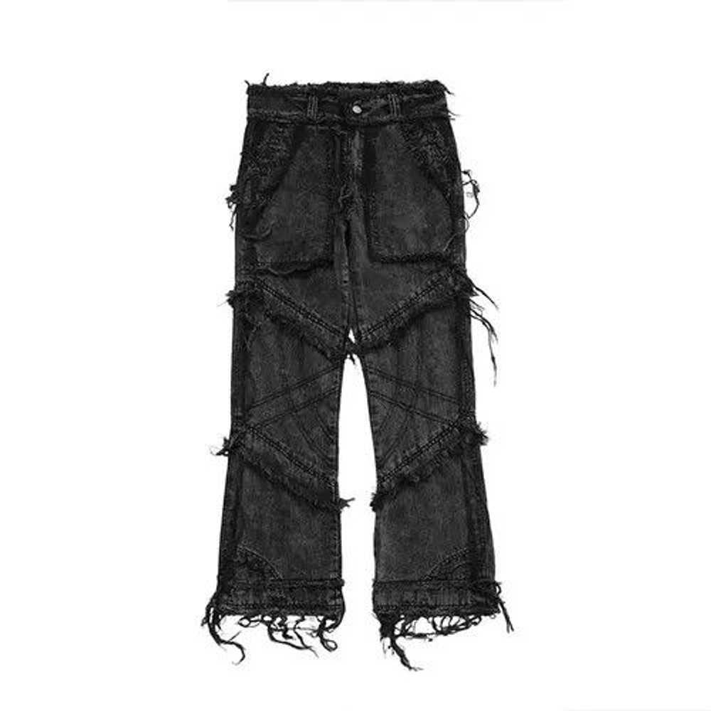 Streetwear × Vintage Black Distressed Jeans - image 1