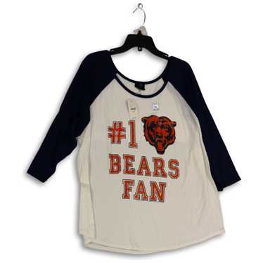 NFL NWT Womens White Chicago Bears Fan #1 Long Sl… - image 1