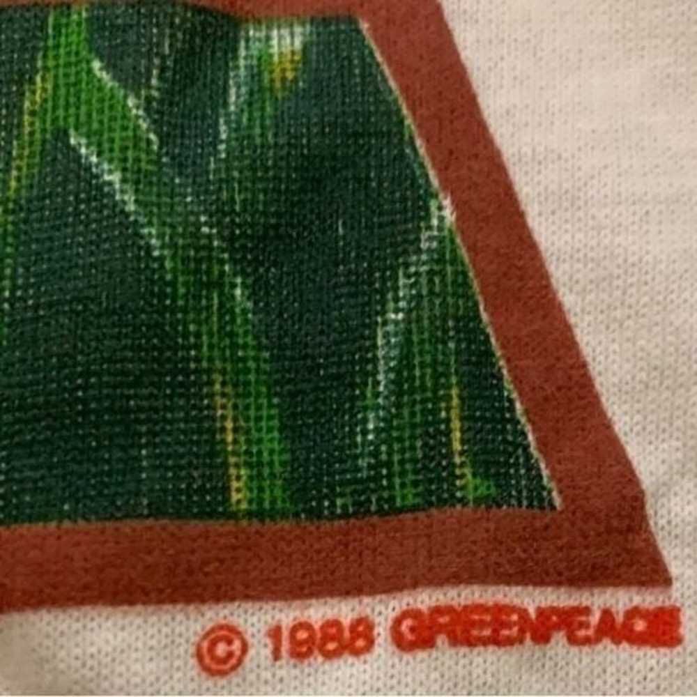 NWOT Vintage Unisex 1988 Greenpeace White Graphic… - image 3