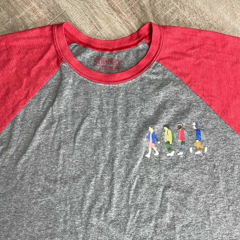 STRANGER THINGS Gray Red Raglan 3/4 Sleeve Baseba… - image 4