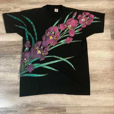Vintage 90’s Real American Flower Graphic Single … - image 1