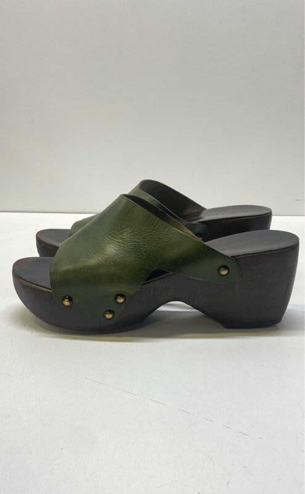 Robert Clergerie Leather Platform Mule Sandals Ol… - image 2