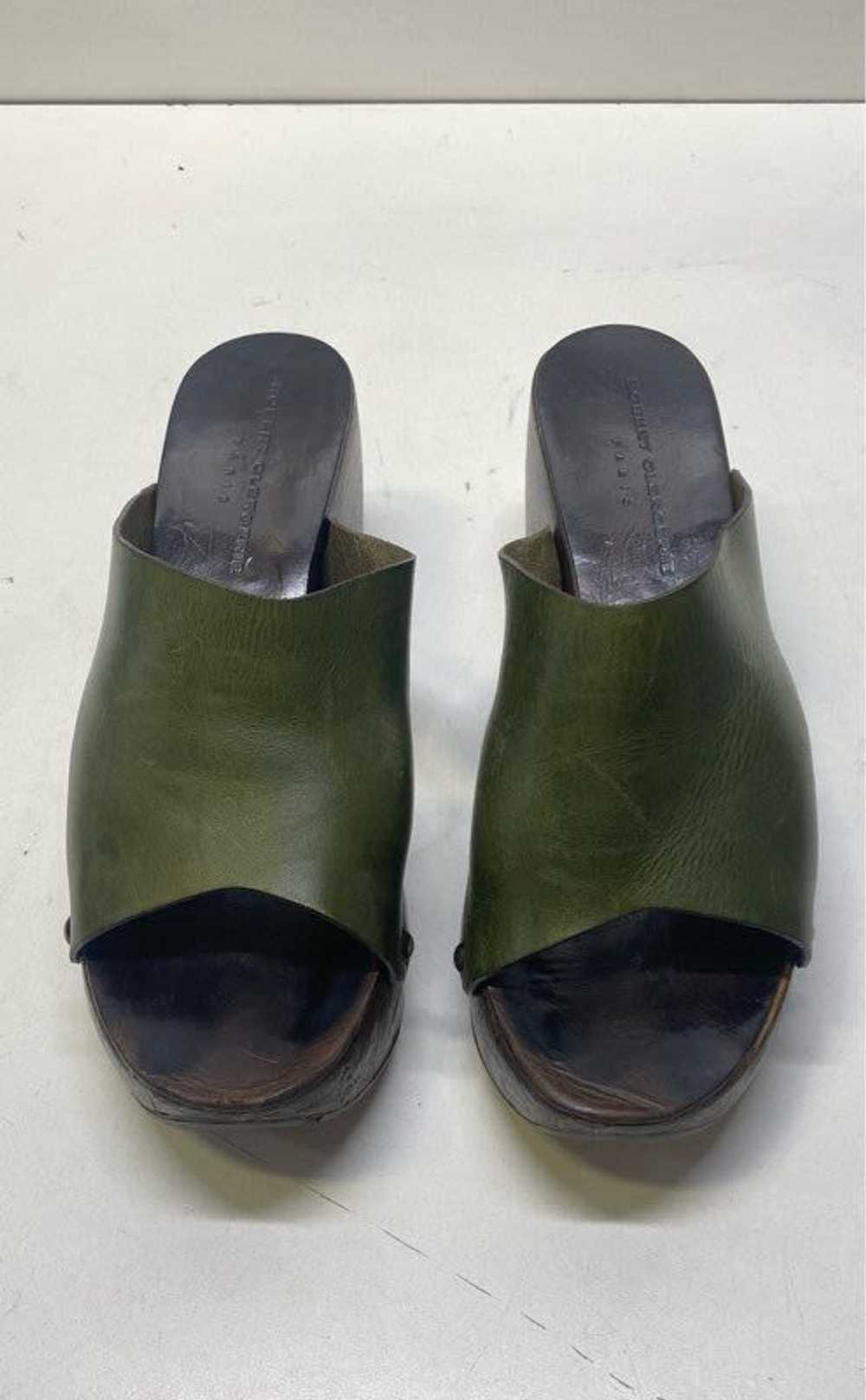Robert Clergerie Leather Platform Mule Sandals Ol… - image 5