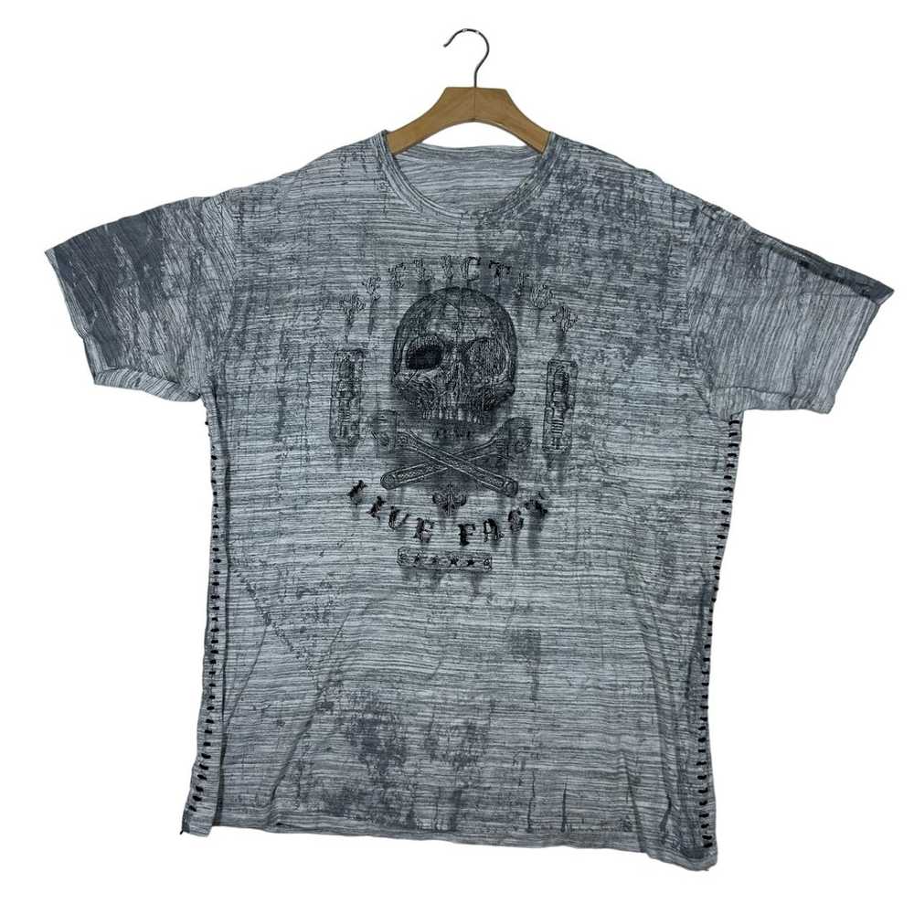 Affliction Skull Wing Grunge Cyber Pirate Y2K Sty… - image 1