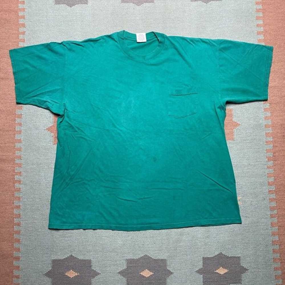 Vintage 90s pocket t shirt blank lee heavyweight … - image 1