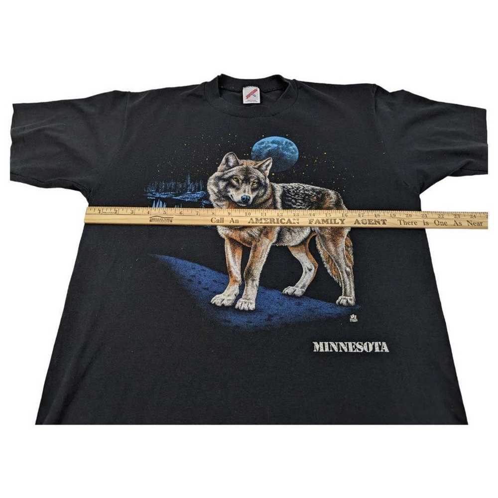 Vintage 90s Wolf Single Stitch T Shirt Minnesota - image 7