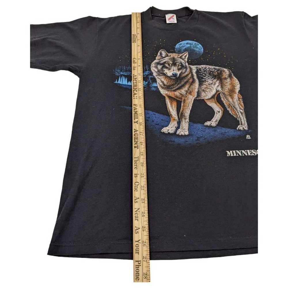 Vintage 90s Wolf Single Stitch T Shirt Minnesota - image 9