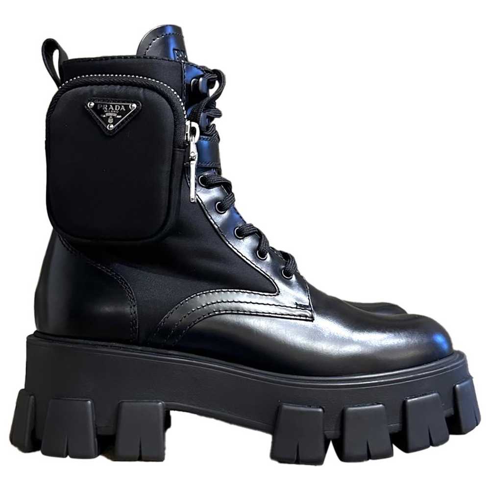 Prada Monolith leather biker boots - image 1