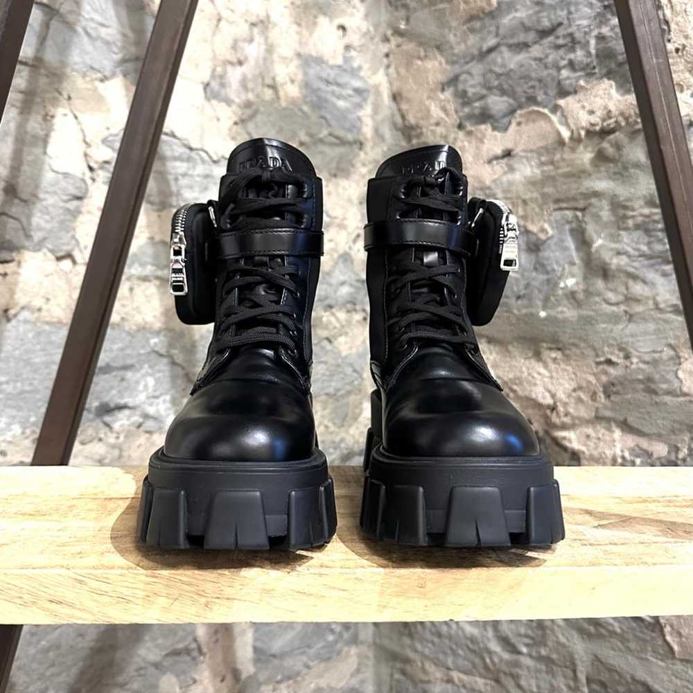 Prada Monolith leather biker boots - image 5
