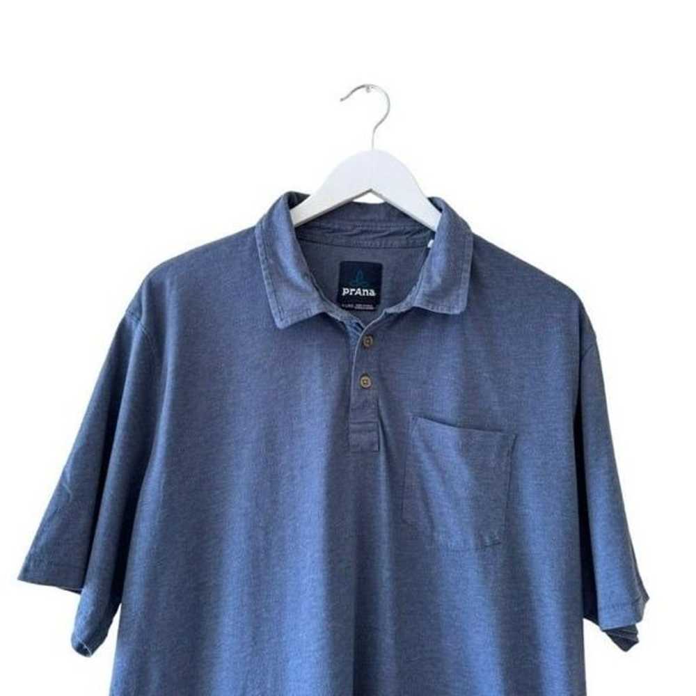PrAna Blue Polo Short Sleeves Soft Cotton Casual … - image 2