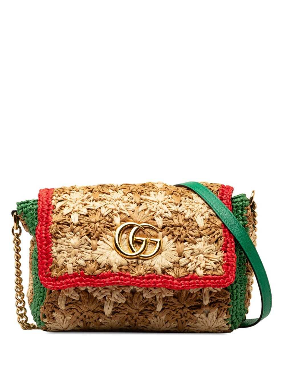 Gucci Pre-Owned 2016-2023 Small Raffia GG Marmont… - image 1