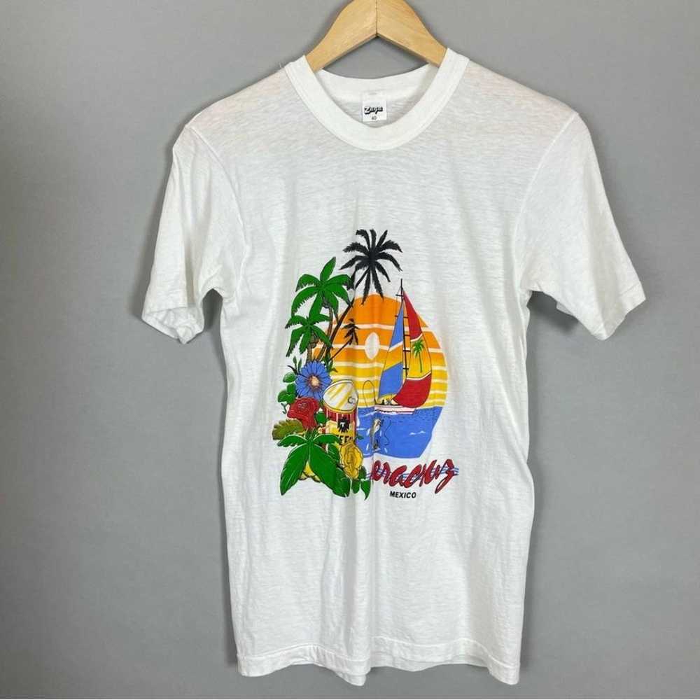 Vintage Tee Mexico Graphic Short Sleeve Unisex Wh… - image 1