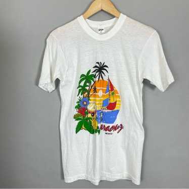 Vintage Tee Mexico Graphic Short Sleeve Unisex Wh… - image 1