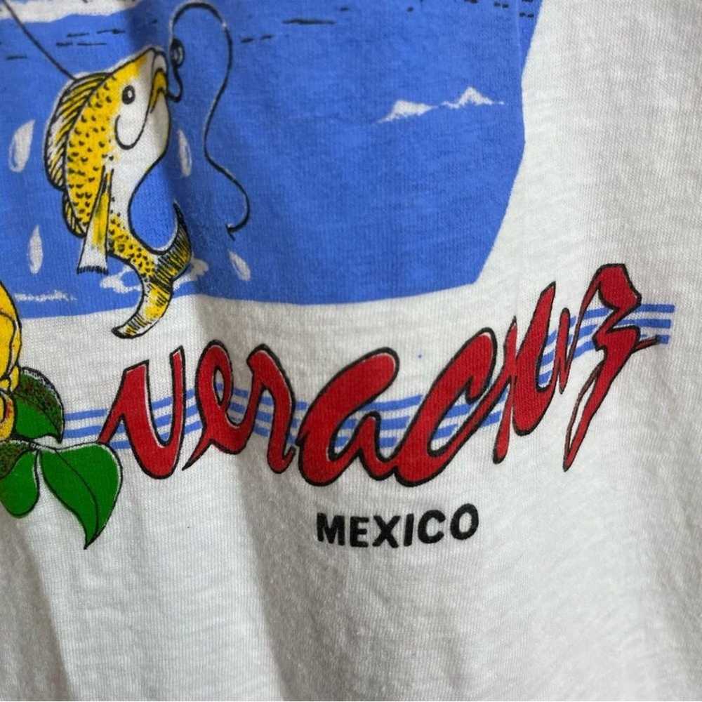 Vintage Tee Mexico Graphic Short Sleeve Unisex Wh… - image 3