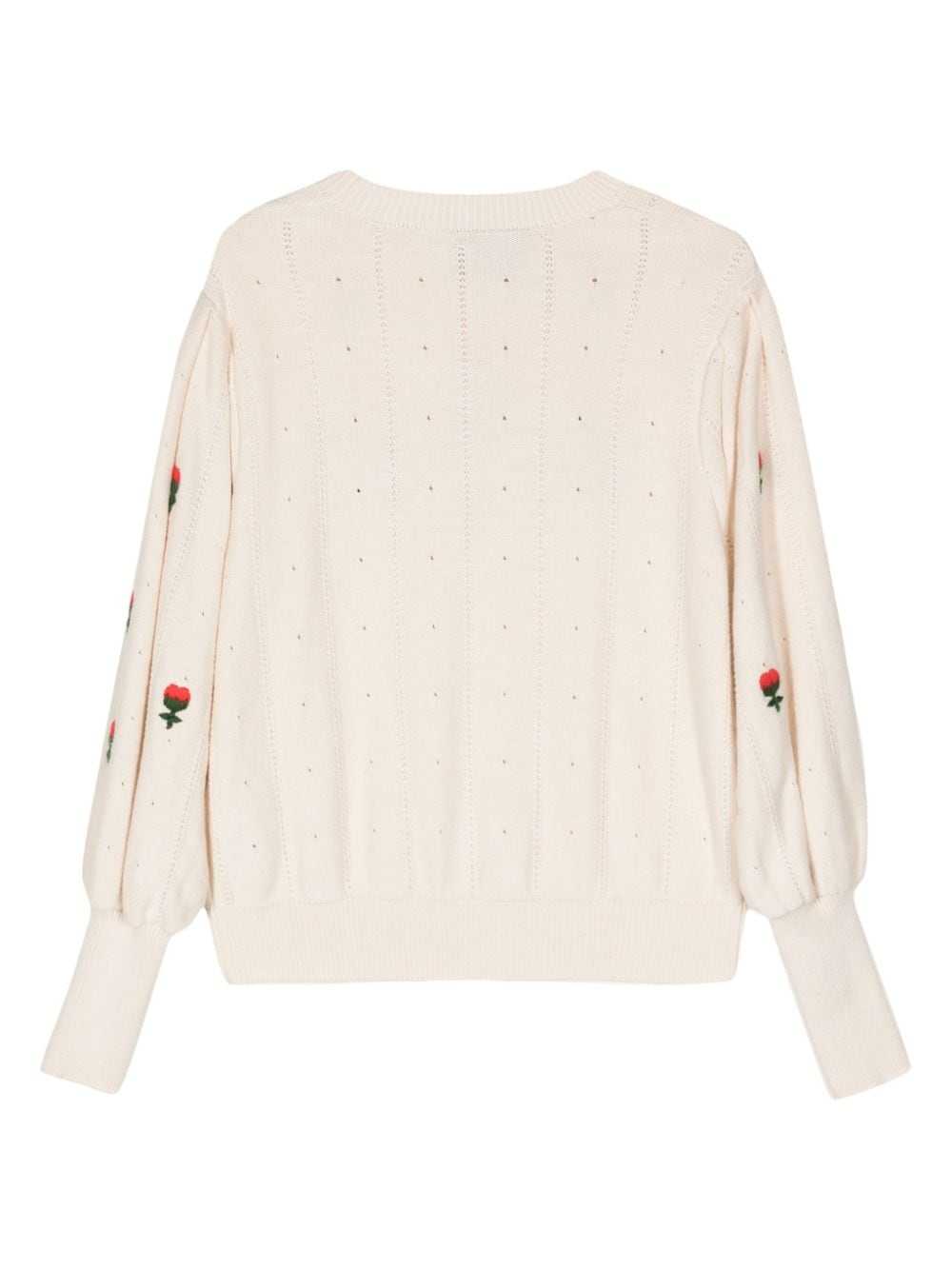 Gucci Pre-Owned 2010 floral-embroidered wool jump… - image 2