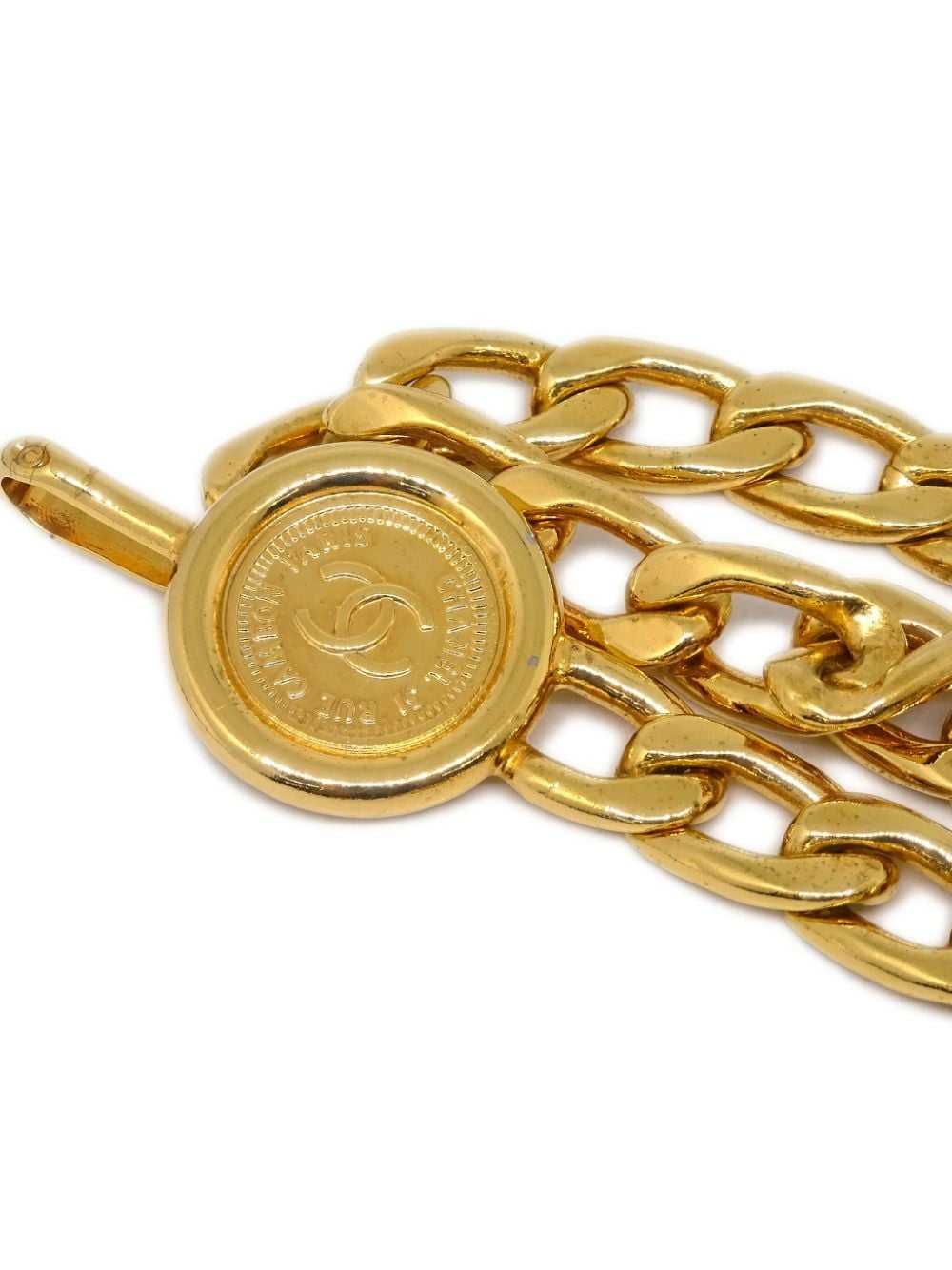 CHANEL Pre-Owned 1994 Medallion chain belt - Gold - image 3