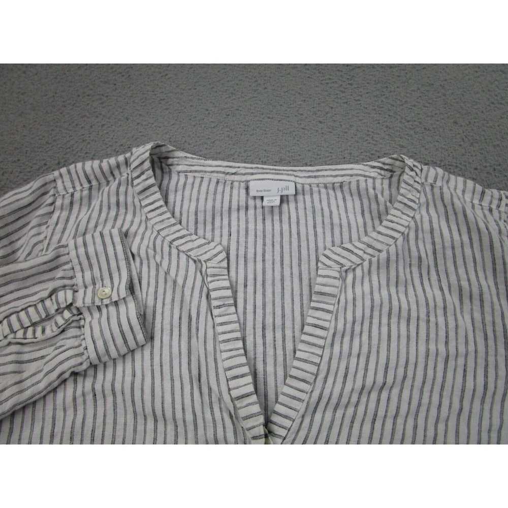Vintage J Jill Shirt Womens XL Missy White Stripe… - image 3