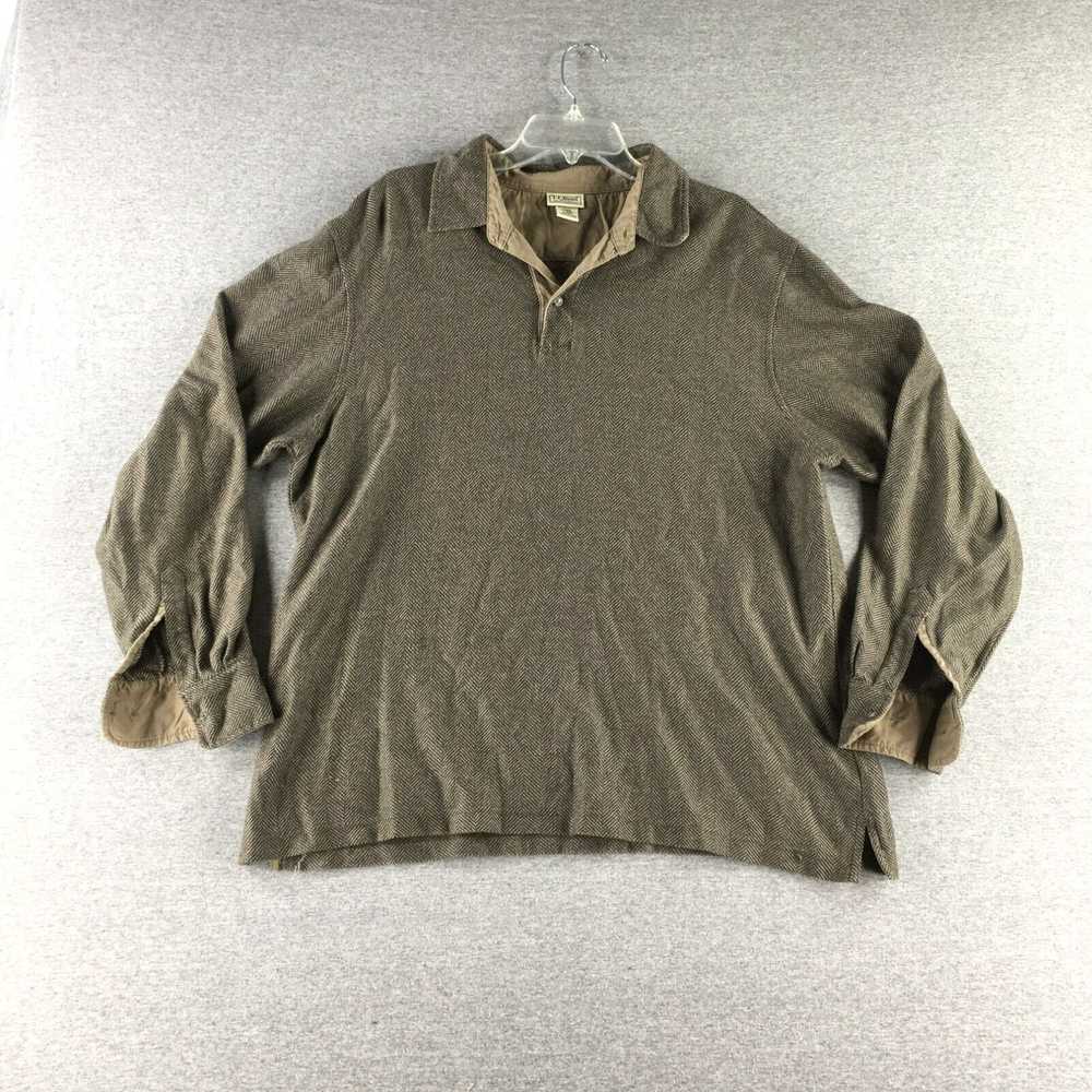 Vintage LL Bean Polo Shirt Mens Large Long Sleeve… - image 1