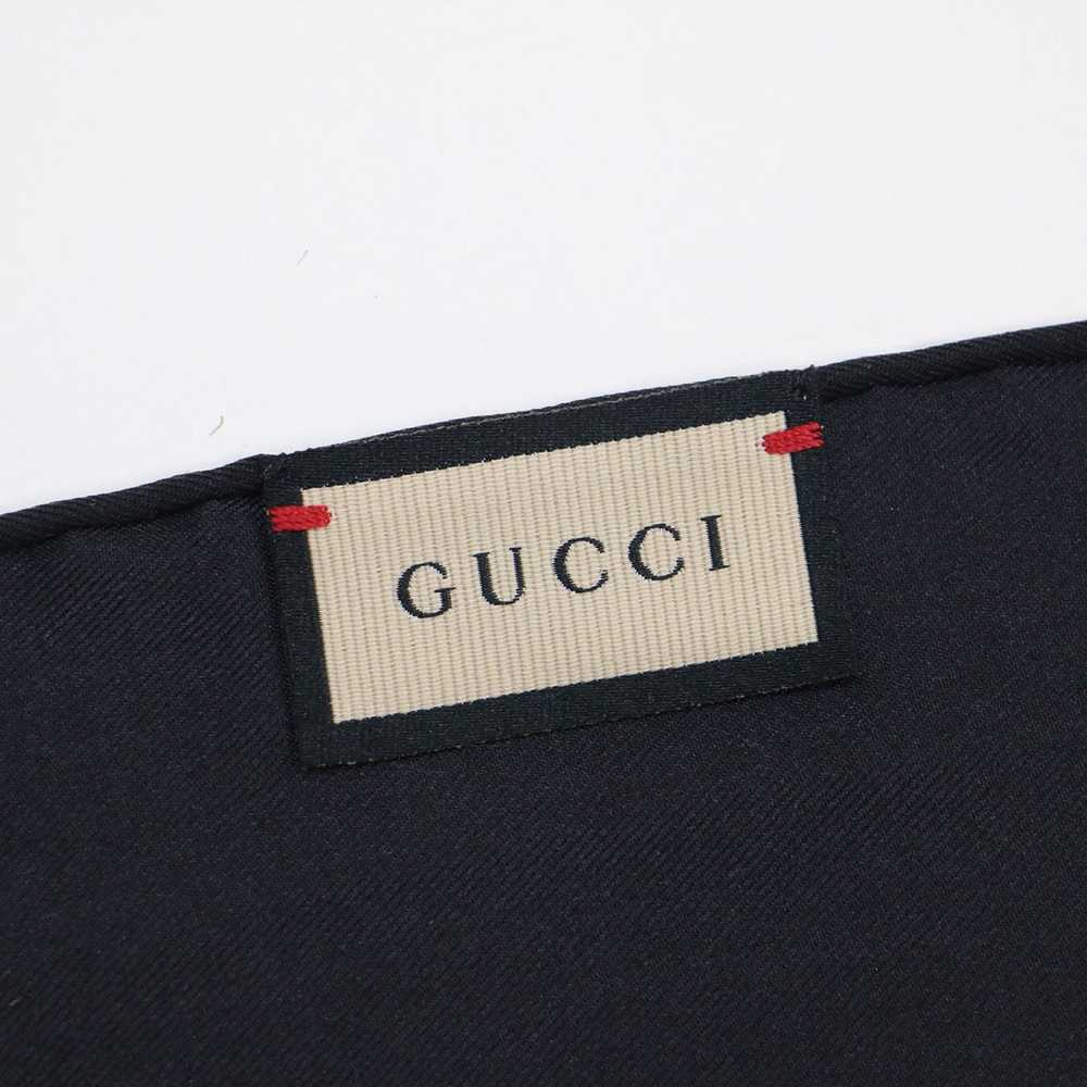 Gucci GUCCI Scarf Muffler Black Silk Flower Print… - image 5