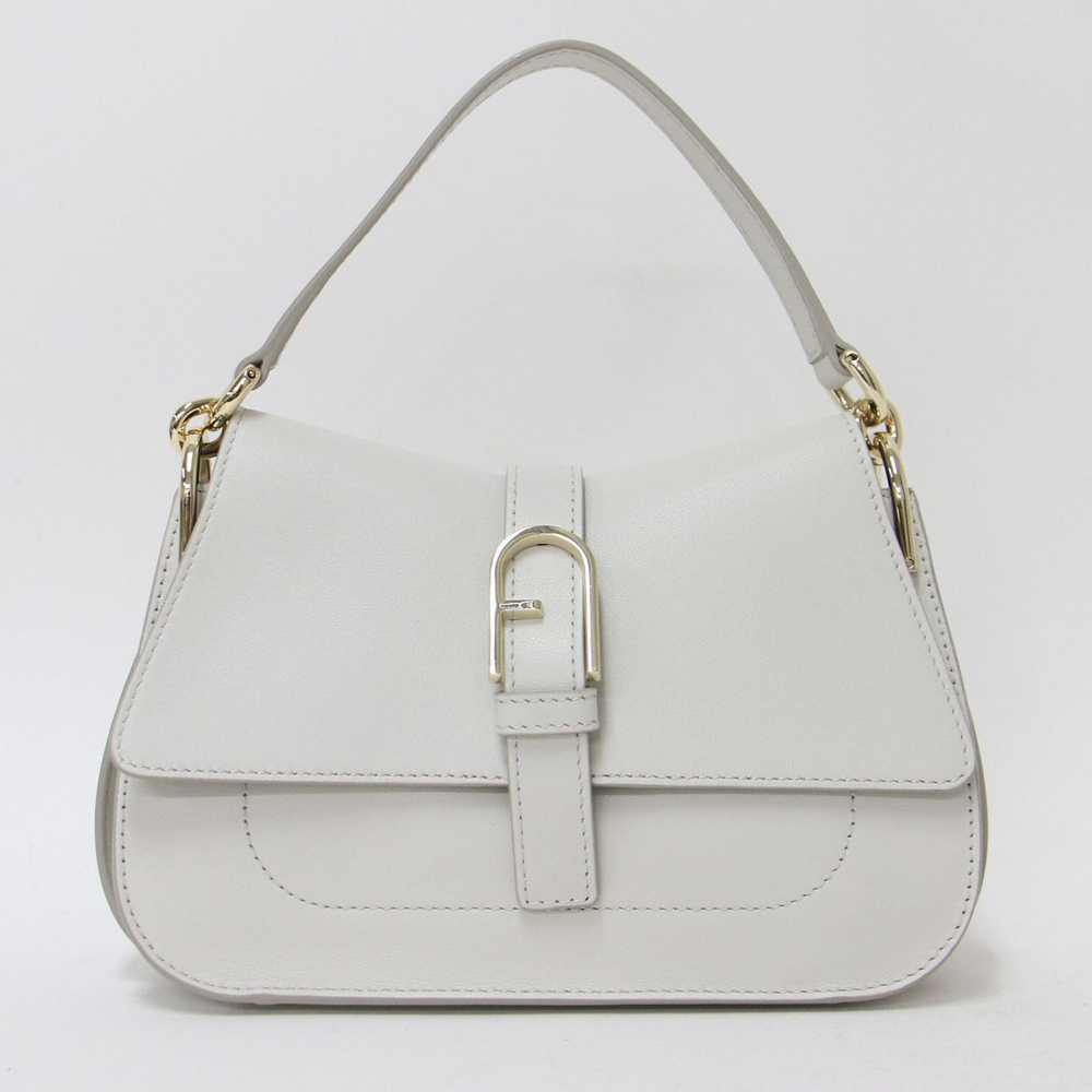 Furla FURLA Shoulder Bag Light Gray Handbag Calf … - image 3