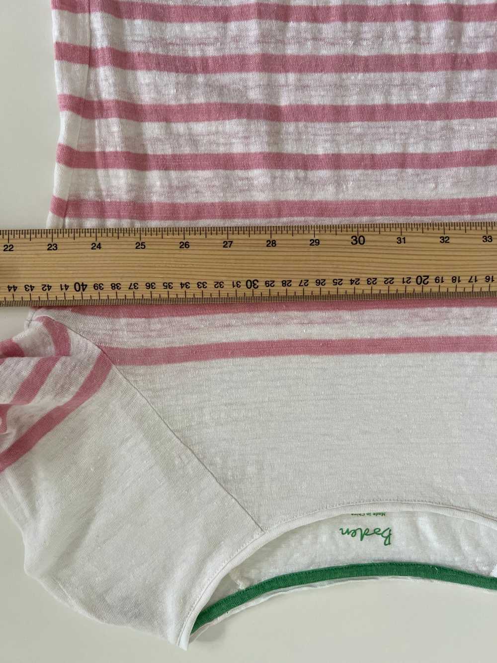 Boden Top Womens S XS Linen Striped White Pink Gr… - image 6