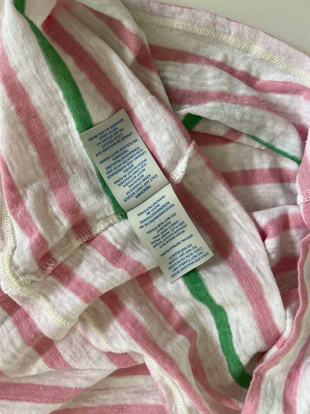 Boden Top Womens S XS Linen Striped White Pink Gr… - image 8