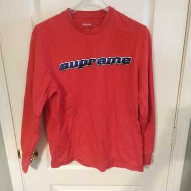 Supreme Chrome Logo Men's Longsleeve Shirt Top Red