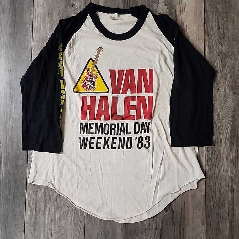 1983 Van Halen Shirt Memorial Day Weekend 3/4 Sle… - image 1