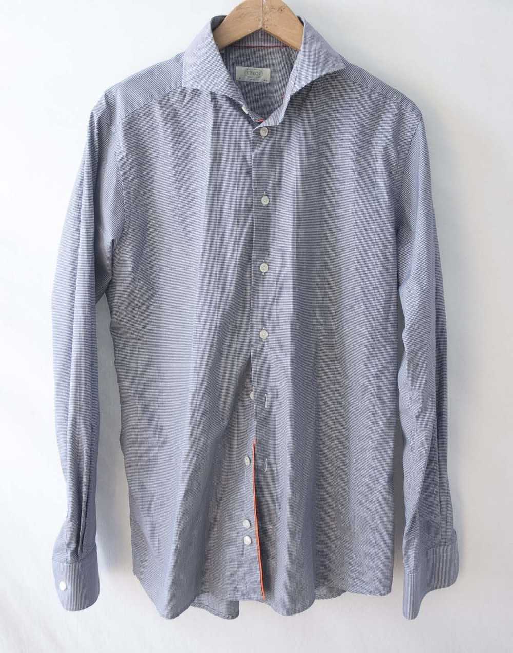 Eton Eton Shirt Blue Plaid Slim Size 16.5/ 42 - image 2