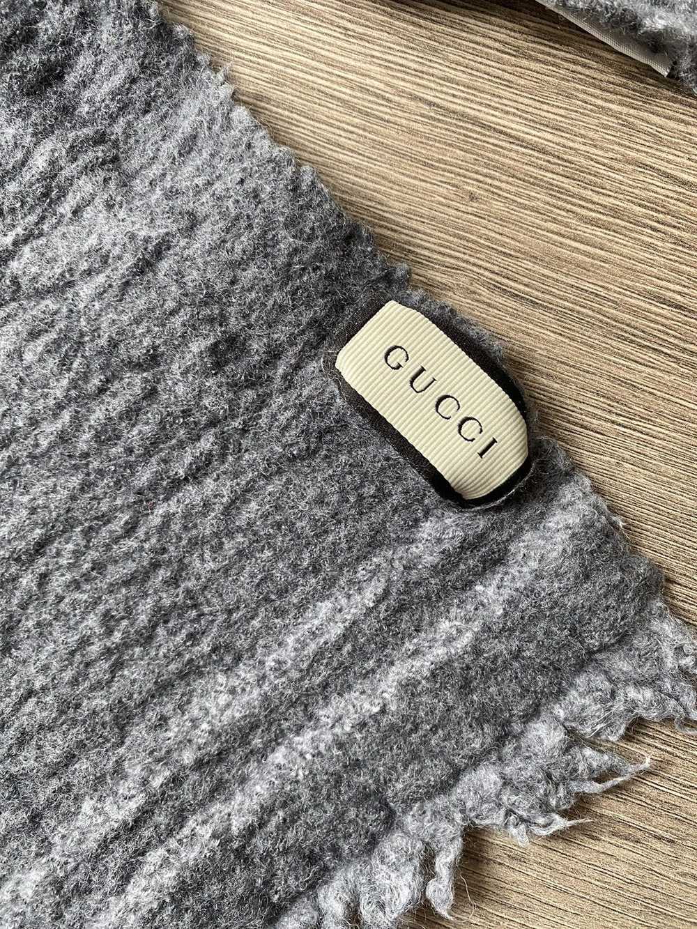 Gucci × Luxury × Streetwear Gucci Scarf Wool Grey… - image 2