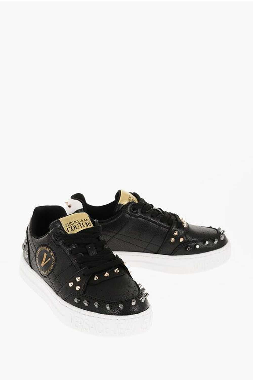 Versace og1mm0524 Leather Court Sneakers in Black - image 2