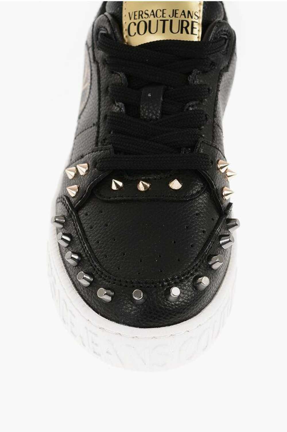 Versace og1mm0524 Leather Court Sneakers in Black - image 4