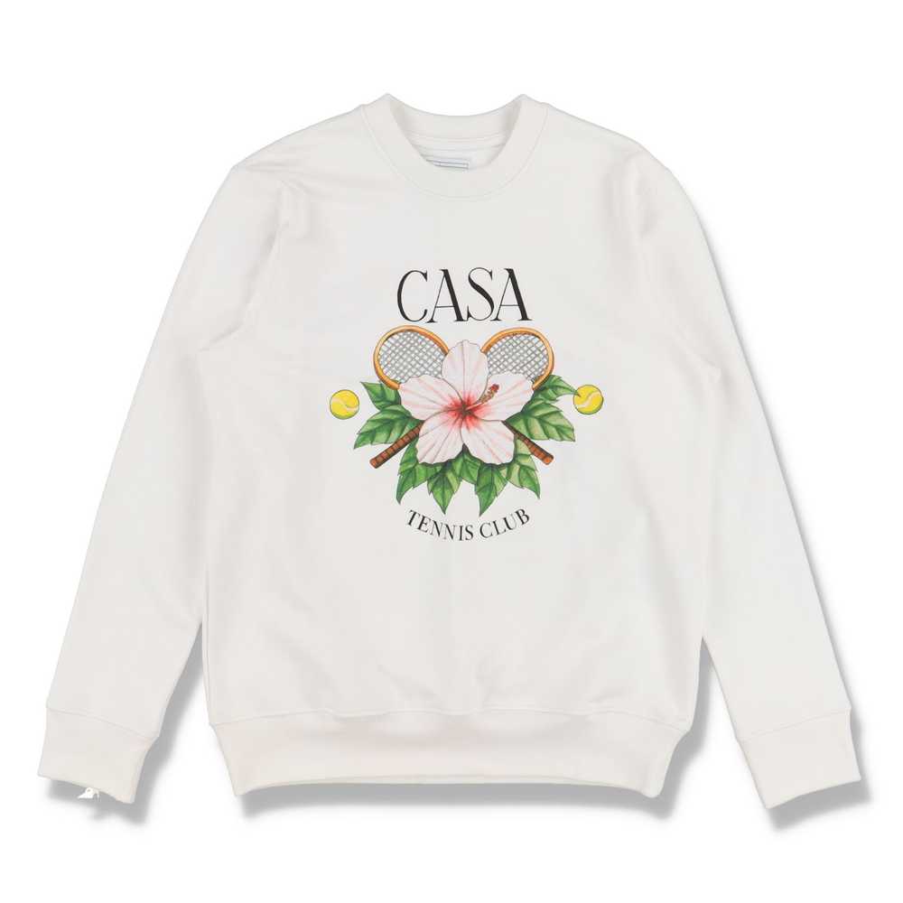 Casablanca White Floral Tennis Club Sweatshirt - image 1
