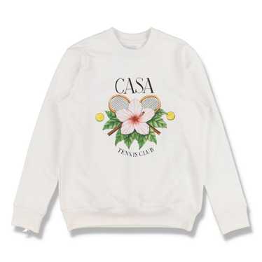 Casablanca White Floral Tennis Club Sweatshirt - image 1