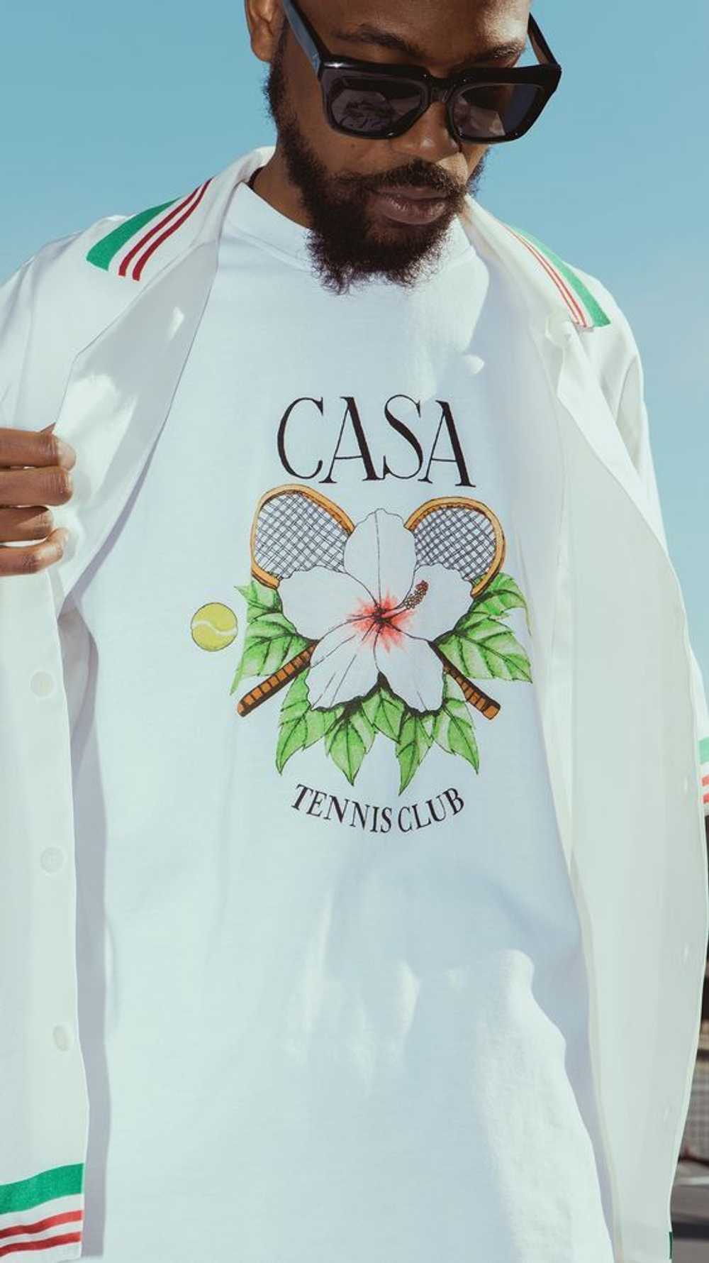 Casablanca White Floral Tennis Club Sweatshirt - image 2