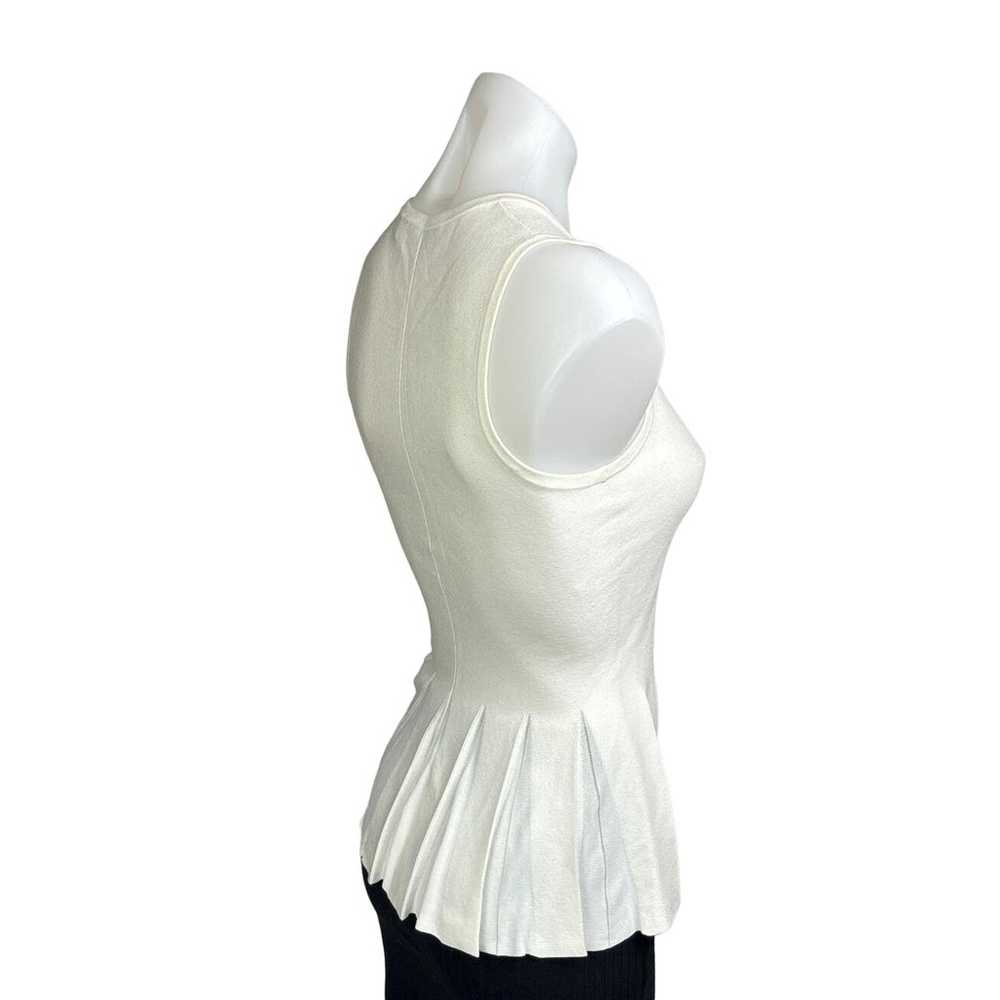 Theory Women's White Crew Neck Fitted Sleeveless … - image 3