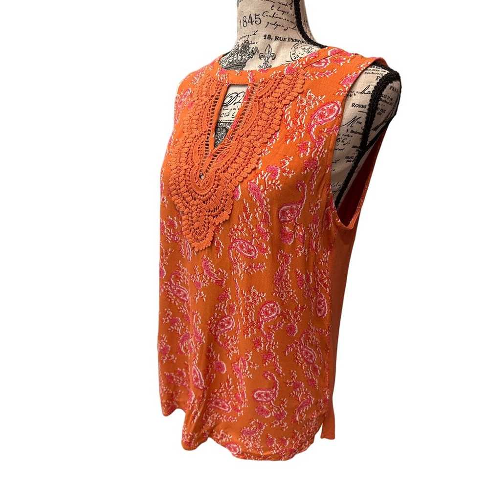 Danielrainn Stitch Fix Orange Pink Lace Sleeveles… - image 3