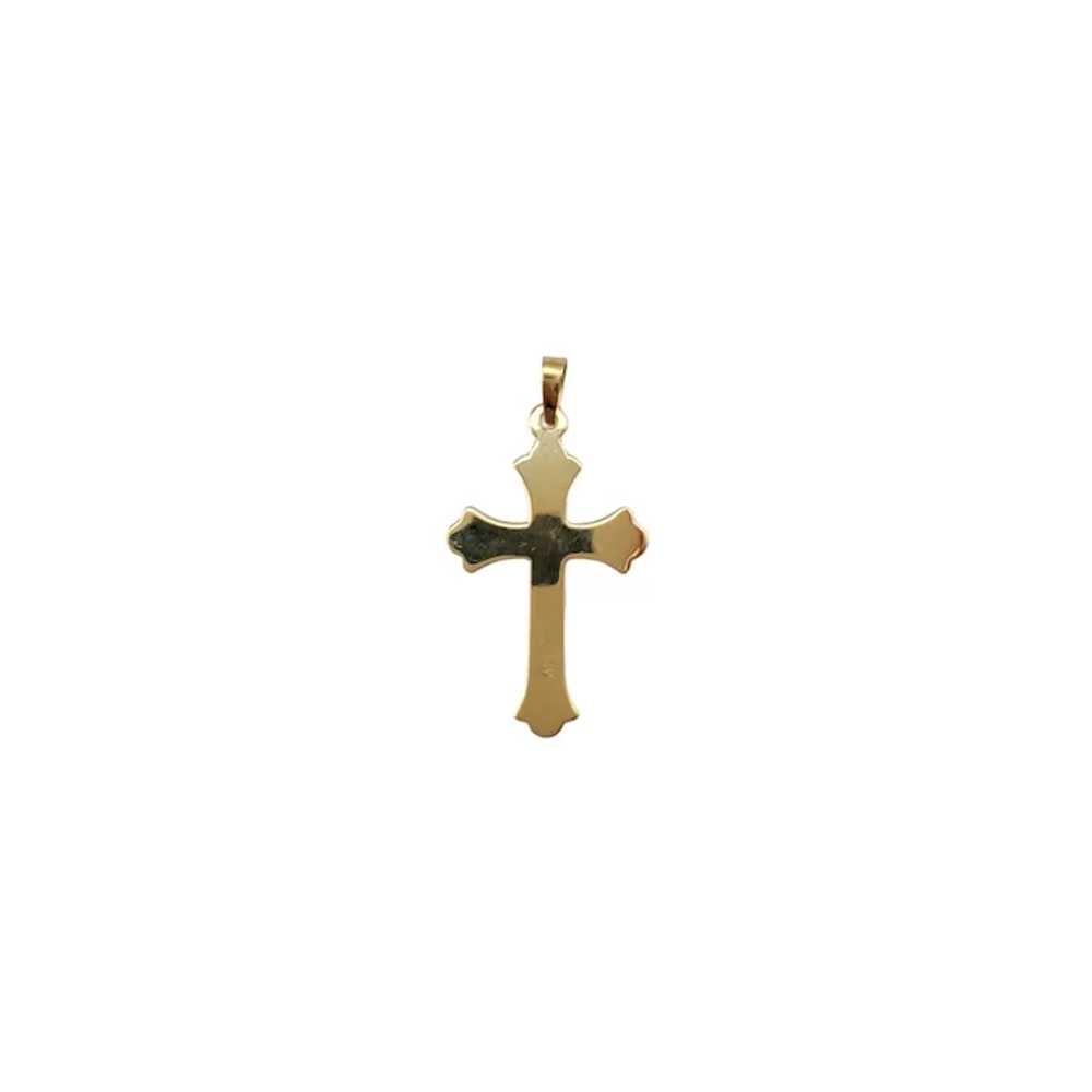 14K Two-Tone White and Yellow Gold Crucifix Penda… - image 2
