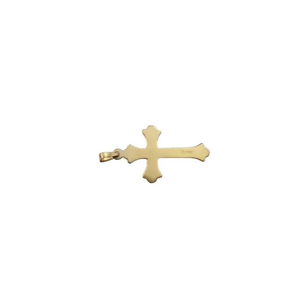 14K Two-Tone White and Yellow Gold Crucifix Penda… - image 3