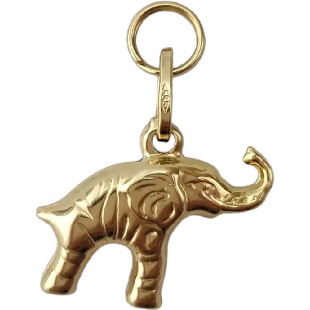 14K Yellow Gold Elephant Charm #17440 - image 1