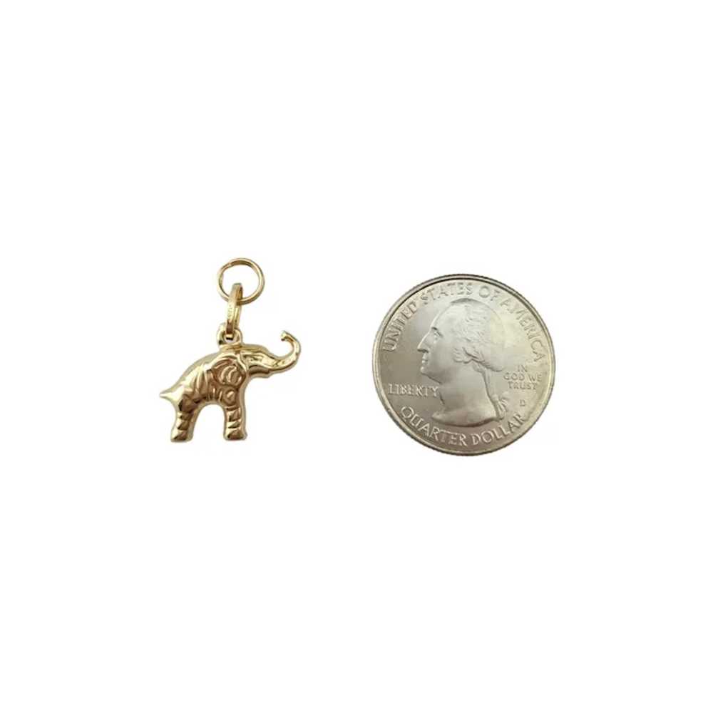 14K Yellow Gold Elephant Charm #17440 - image 3