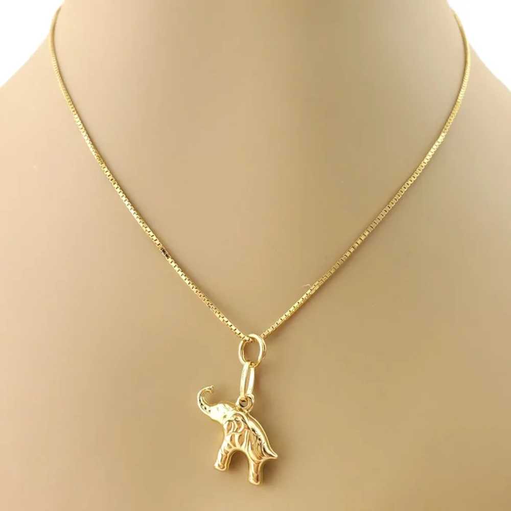 14K Yellow Gold Elephant Charm #17440 - image 6