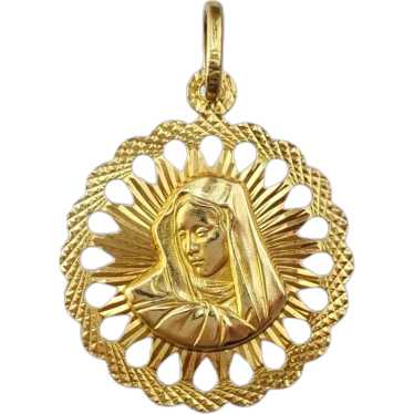 14K Yellow Gold Virgin Mary Pendant #17442