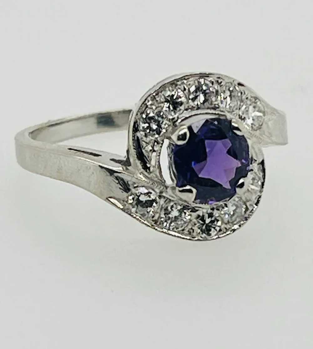 Vintage Amethyst and Sapphire Ring - image 3