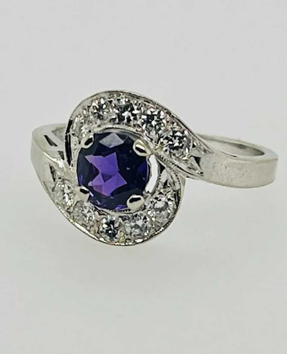 Vintage Amethyst and Sapphire Ring - image 4